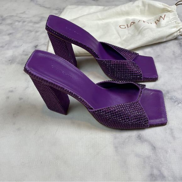 GIA/RHW Rosie 14 Crystal Embellished Slide Heeled Sandals - Picture 2 of 10